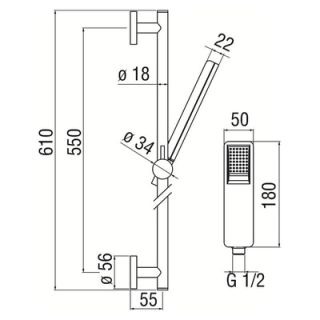 Душевой гарнитур Nobili AD140/53WM